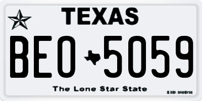 TX license plate BEO5059