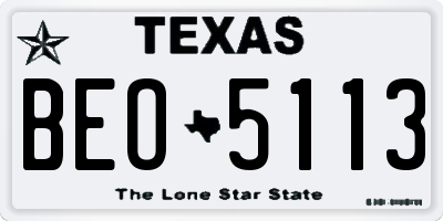 TX license plate BEO5113