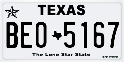 TX license plate BEO5167