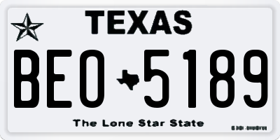 TX license plate BEO5189