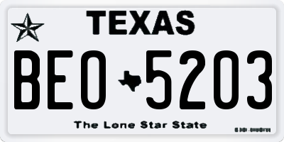 TX license plate BEO5203