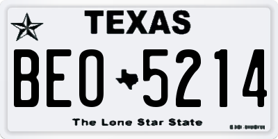 TX license plate BEO5214