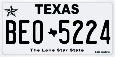 TX license plate BEO5224