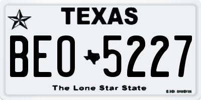 TX license plate BEO5227