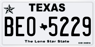 TX license plate BEO5229