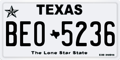 TX license plate BEO5236