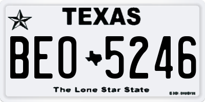 TX license plate BEO5246