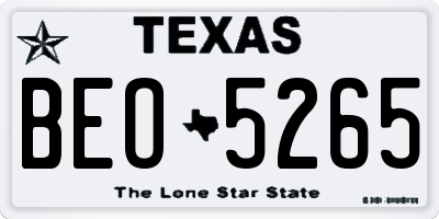 TX license plate BEO5265