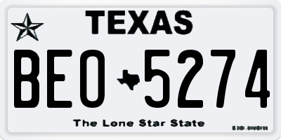 TX license plate BEO5274