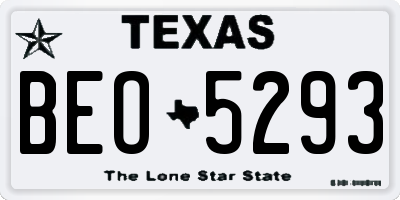 TX license plate BEO5293