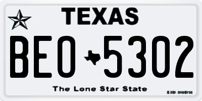 TX license plate BEO5302