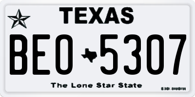 TX license plate BEO5307