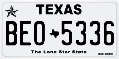 TX license plate BEO5336