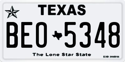 TX license plate BEO5348