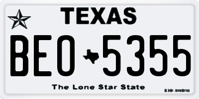 TX license plate BEO5355