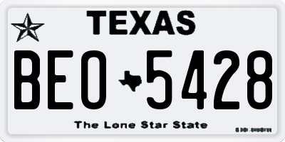 TX license plate BEO5428