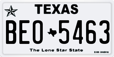 TX license plate BEO5463