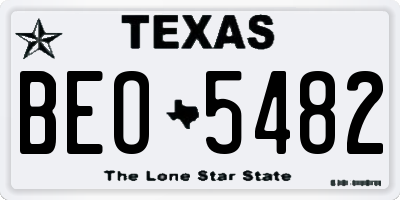 TX license plate BEO5482