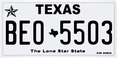 TX license plate BEO5503