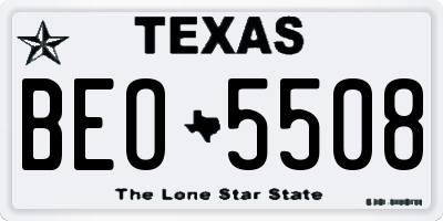TX license plate BEO5508
