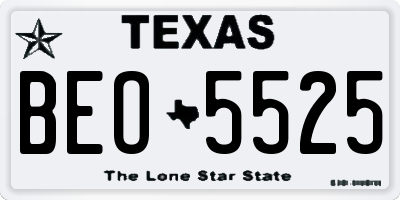 TX license plate BEO5525