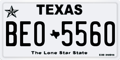TX license plate BEO5560