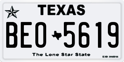 TX license plate BEO5619
