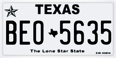 TX license plate BEO5635