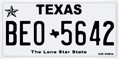 TX license plate BEO5642