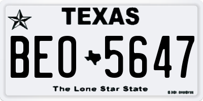TX license plate BEO5647