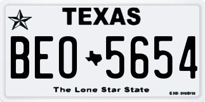 TX license plate BEO5654