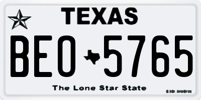 TX license plate BEO5765