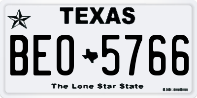 TX license plate BEO5766