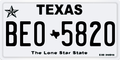 TX license plate BEO5820