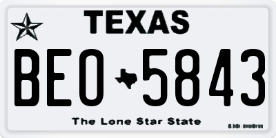 TX license plate BEO5843