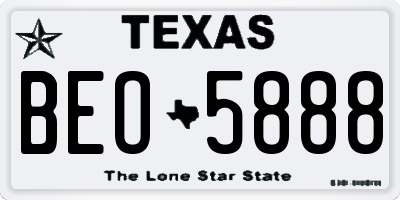 TX license plate BEO5888