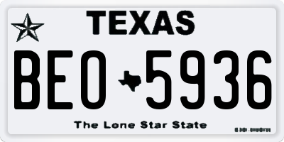 TX license plate BEO5936