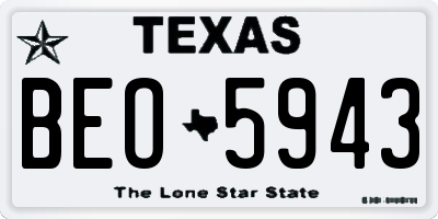 TX license plate BEO5943