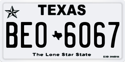 TX license plate BEO6067