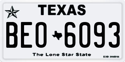 TX license plate BEO6093