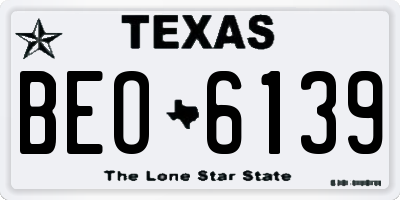 TX license plate BEO6139