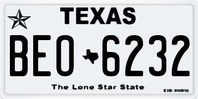 TX license plate BEO6232