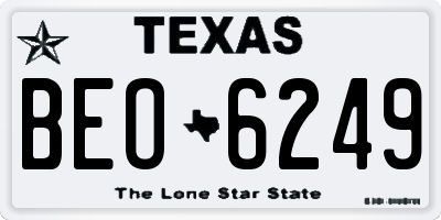 TX license plate BEO6249