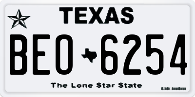 TX license plate BEO6254