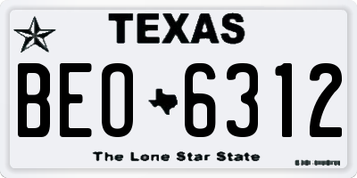TX license plate BEO6312