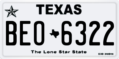 TX license plate BEO6322