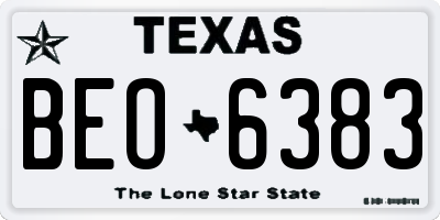 TX license plate BEO6383