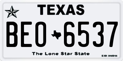 TX license plate BEO6537