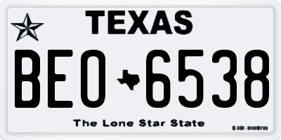 TX license plate BEO6538
