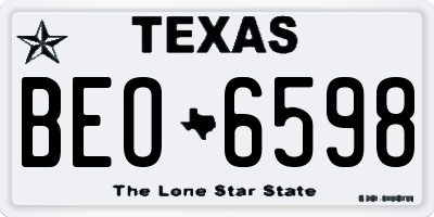 TX license plate BEO6598